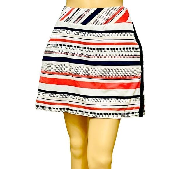 Tail Activewear Golf Tennis Orange Geo/Stripes Pull On Zip/Pockets Skirt - Picture 1 of 9